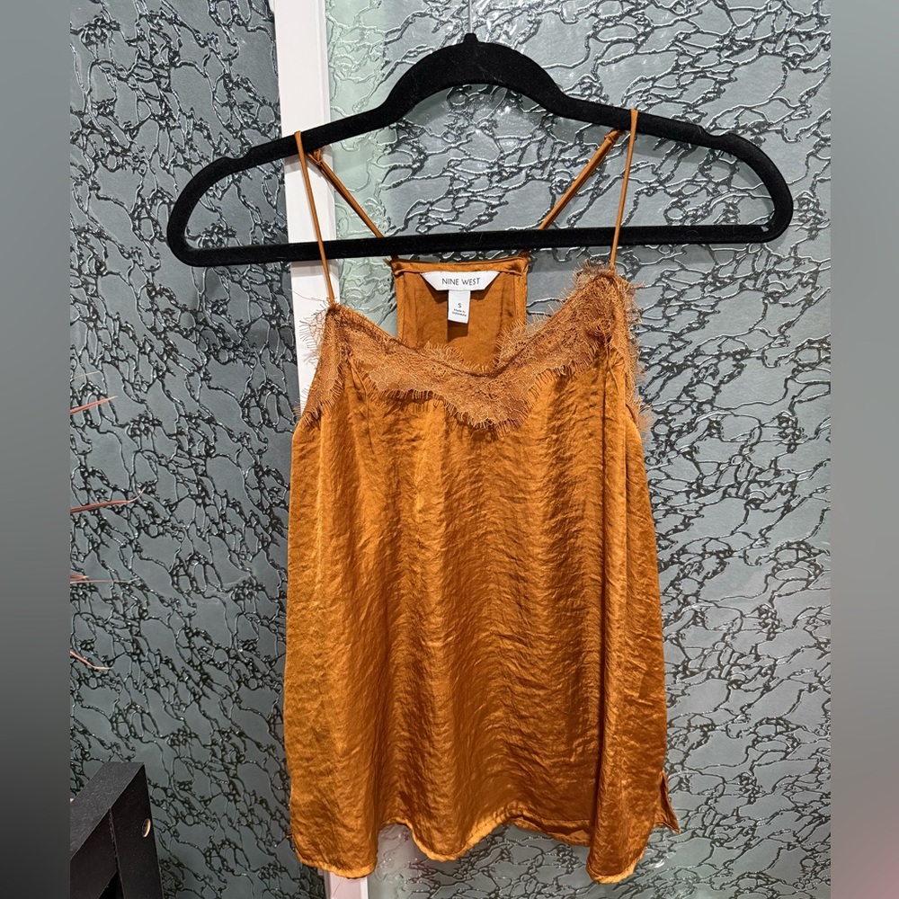 Nine West Women's Rust Camisole with Lace Trim